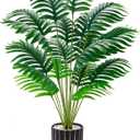 Der Rose Fake Plants Tall 28'' Artificial Palm Tree Faux Plants Indoor for Living Room Home House Decor