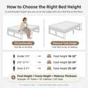 ZTH Full Bed Frame, 12 inch Reinforced Heavy Duty Metal Platform Bed, White