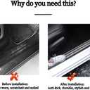 Luster Crystal Car Door Sill Plate Protectors, Bling Diamond Door Entry Guards Sill Scuff Cover Panel Step Protector Sticker with Sparkling Rhinestones Universal White & Black 2 Pcs