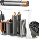 7-Hole Storage Holder for Dyson Airwrap  Upgraded Acrylic Stand Organizer for Long Barrels & Diffuser Nozzles, Countertop Holder for Airwrap Styler Accessories for Bathroom Vanity Makeup Table (Transparent)