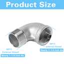 JoyTube 304 Stainless Steel 90 Degree Elbow, 1/2" NPT Male to 1/2" NPT Female Pipe Fitting(Pack of 5)