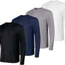 Hanes Sport Men's Long-Sleeve T-Shirt Pack, Cool DRI Moisture-Wicking Performance T-Shirts, Performance Tee, 4-Pack, M