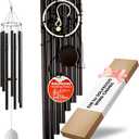 Wind Chimes for Outside and Inside  44 inch  528hz Solfeggio Healing Tones - Black