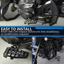 Wide Motorcycle Foot Pegs Pedal Compatible with Honda Rebel 1100 CMX1100 (2021-2025 CMX 1100 DCT), Aluminium Footrest Footpeg Extension Enlarge Step Board Extender (Black)