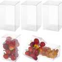 BENECREAT 30PCS 2.3x2.3x4 Film Covered Clear Plastic Party Favor Box for Wedding Party Decor, Choclates, Candy Cookies Favors, Mother's Day Festival Gift Packaging