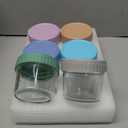 DRKIO 6 Pack Glass Baby Food Storage Containers - 4 Oz Baby Food Jars with Lids Baby Food Maker Microwave Dishwasher Freezer Safe 100% Leak Proof BPA Free Reusable