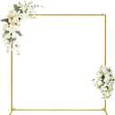 Metal Square Wedding Arch Backdrop Stand 6.65-8.2FT Balloon & Floral Decor Frame for Ceremony, Birthday, Party, Baby Shower, Garden Decoration (Gold, 6.6ft*8.2ft)