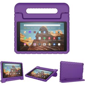 Kids Case for Fire HD 10 Tablet Case 5th/7th/9th Gen (2015/2017/2019 Releases),Shockproof Sturdy Protective Foam Cover for Fire HD 10.1 inch with Carry, Purple
