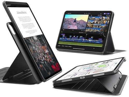 ESR for iPad Pro 13 Inch Case (M5/M4) 2025/2024, Rotating Case with Removable Magnetic Cover, Adjustable Portrait/Landscape Stand, 9 Standing Angles, Shift Series, Black