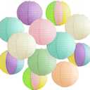 2 x 12 Pcs Pastel Paper Lanterns - 8" Hanging Round Paper Lanterns for Pastel Classroom Decor, Baby Shower Decorations, Birthday, Wedding Spring Party & Office Decor