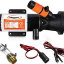 RV Macerator Pump 12V,12GPM Suction 3.2 feet Lift 10 feet with Garden Hose Discharge Port,Quick Release Sewage Pump with Fresh Water Rinse and Manual Crushing Function,for Boat Marine RV Campe
