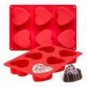 2 Pack Valentine's Day Heart Shaped Chocolate Molds, 6-Cavity Mini Muffin Tray Heart Silicone Mold for Baking Brownie, Cheesecake, Cupcake