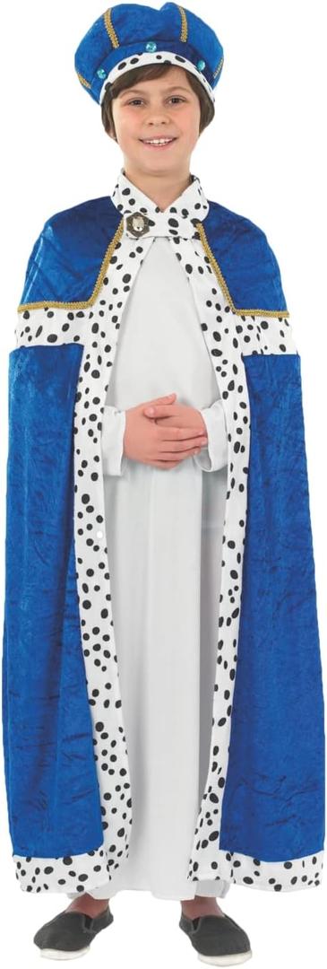 fun shack Kids Wise Men Costume, Three Kings Outfit, Wiseman Attire for Halloween, Christmas, Dress Up Events (Medium, Blue)
