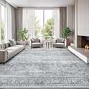 Lofus 9x12 Area Rug for Living Room,Grey Washable Large Rugs with Non-Slip Backing,Soft Neutral Carpets for Bedroom Dining Room Home Office Indoor Nursery