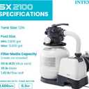INTEX 2,100 GPH Krystal Clear Sand Filter Pump for Above Ground Pools, Swimming Pool Pump with Automatic Timer - Improved Circulation, Filtration, & Clarity