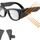 Safety Glasses Side Shields for Ray-Ban Meta Wayfarer/Skyler/Headliner (Gen 2) & Oakley Meta HSTN Smart Glasses Accessories, Durable Anti-Slide Design, Lightweight Comfort Fit for Secure Wear