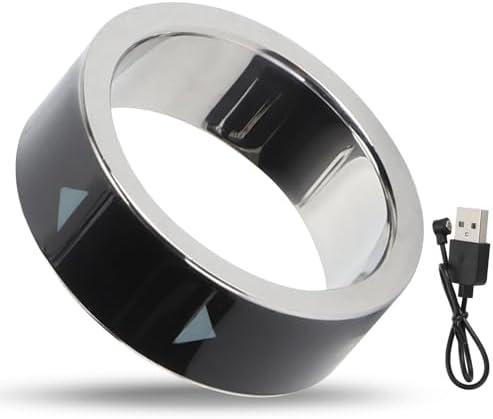 Yoidesu Smart Ring, Fingertip Bluetooth Remote Control, Remote Control APP Page Turner, Scrolling Rings Rechargeable Camera Remote for Phones Tablets (Size 17, 56mm)