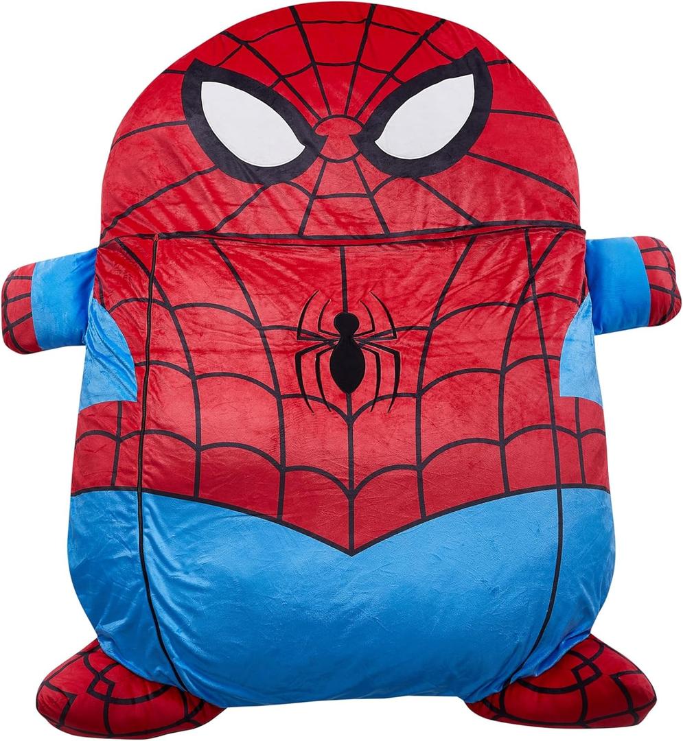 Marvel Spiderman Oversized Floor Lounger for Kids,Soft Plush Chair with Pillow and Cushion,Comfortable Portable Nap/Play Mat