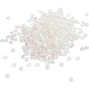 SaktopDeco Bulk Clear Loose Sequins 6 mm Round Cupped Crystal Iridescent Sequins Spangles for Crafts DIY Sewing Embroidery Applique, About 3800 Pieces (Clear)