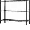 Standing Shelving Units, 36" W x 14" D x 32" H Metal Storage Shelves, Adjustable Carbon Steel Wire Shelving Rack Display Shelf for Garage Bathroom Kitchen Home Office (3-Tiers, Black)