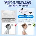 Sleep Apnea Pillow for Sleeping Snoring Ergo Cervical Neck Pillow with Memory Foam Pillow for Snoring Neck Pain Relief with Two Pillowcase (Black)