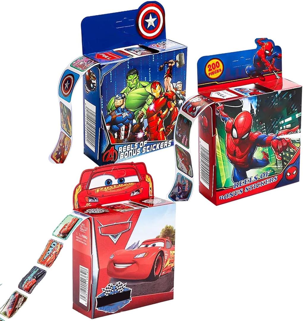 Kids Sticker Roll - Adhesive Label Stickers for Laptop, Water Bottle, Phone