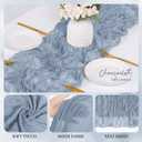 6 Pack Dusty Blue Cheesecloth Table Runner 17x108 Inch Semi Sheer Boho Gauze Cheese Cloth Fabric Table Runners, for Wedding Party Baby Shower Birthday Home Decor Garden Farmhouse