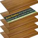 Solid Carbonized Bamboo Wire Shelf Covers for Wire Shelving, Wire Rack Covers for Pantry Shelves, Tool-Free & Snap-On (5pcs, 22" W x 16" D)