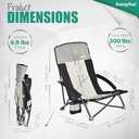 SUNNYFEEL Folding Low Camping Beach Chair 2 Pack, Lightweight Portable Lawn Chair with Mesh Back, Cup Holder for Outdoor/Travel/Picnic/Concert, Foldable Camp Backpack Chair with Carry Bag (Black Grey-2 Set)