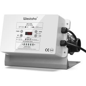 Saltwater Pool System, Westaho Salt Chlorine Generator with USA Titanium Cell for Above Ground Pools Up to 15,000 Gallons, Compatible with Intex Pool, IP 66 Waterproof