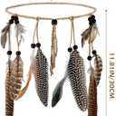 XunYee Pack of 1 Boho Feather Hair Clips & Headband - Hippie Hair Extensions with Feather Clip Comb Set for Women (Classic Style)