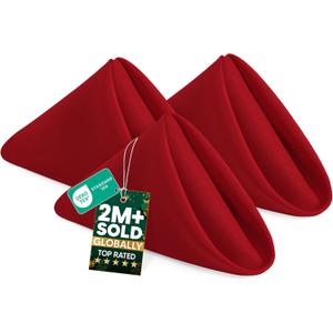 Utopia Home Red Cloth Napkins (12 Pack, 20x20 Inches), Ideal Dinner Napkins for Party, Wedding and Lunch/Dinner
