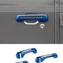 Savadicar 3-Piece Blue Door Handle Cover Trim Kit for Jeep Wrangler JL JLU 4xe & Gladiator JT 2018-Present Exterior Handle Cap Accent Accessories