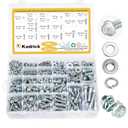 Kadrick 700Pcs Grade 8.8 Metric Bolt Assortment, M6 M8 M10 Flange Hex Heavy Duty Bolts and Nuts Kit,M6 x1.0 M8 x1.25 M10-1.25 (12mm to 45mm),Eco-Friendly Zinc Plated