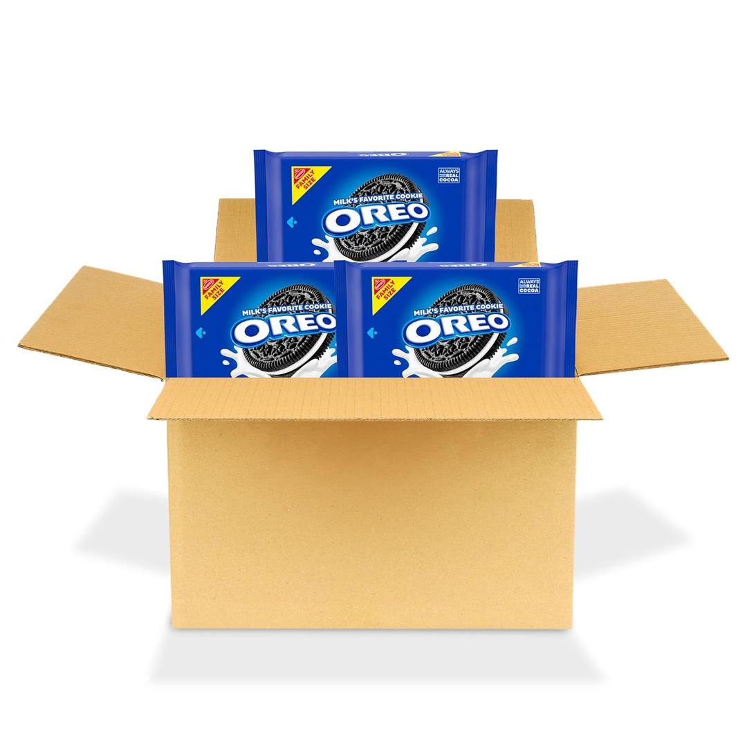 OREO Chocolate Sandwich Cookies, Family Size, 3 Packs BBD: 08-15-26