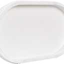 MAONAME Wood Serving Tray, Farmhouse Wooden Tray for Coffee Table, Oval Beaded Trays, White Decorative Trays for Living Room, Kitchen, 15" X 9" X 1.2"