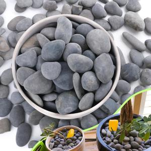 7LB River Rocks,Mexican Beach Pebbles for Plants,Potting,Garden Landscape Stone Paving Stone Grey 1Inch - 2Inch