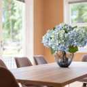 ZYTUYO 20" 4PCS Artificial Light Blue Hydrangea Flowers Large Faux Latex Real Touch Fake Hydrangeas Silk Bouquet with Leaves Stems for Family Table Office Wedding Party Arrangements