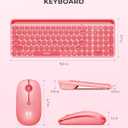 seenda Bluetooth Keyboard and Mouse for iPad, CTU-301 Wireless Multi-Device Connection Bluetooth+2.4G Keyboard Mouse Combo with Tablet Holder for iPad/MacBook/Windows, iOS/Andriod/Phone, Coral Pink
