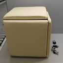 WAYUTO 5 in 1 PU Leather Seating Cube with Swivel Casters Stackable Sofa Chair Stool Nesting Ottoman Stool Movable Footstool Dressing Chair for Living Room Bedroom(White,Large)