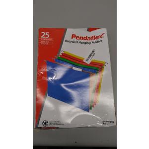 Pendaflex Recycled Hanging Folders, Letter Size, Assorted Colors, 1/5-Cut Adjustable Tabs, 25 Per Box (81663) Red