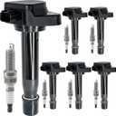 UF603 Ignition Coil Pack 30520R70A01 and Iridium Spark Plugs 93790 Set of 6 Fit for Honda Odyssey 2008-2017 Accord 2008-2012 Accord Crosstour 2010-2011,Acura TL 2009-2014 TSX 2010-2014 RL 2009-2012 V6