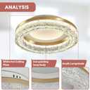 11.8inch Gold LED Flush Mount Ceiling Light 45W Modern Round Ceiling Light Fixture 4000K Super Bright Circle Ceiling Lamp for Bathroom Kitchen Entryway Hallway Stairwell Bedroom