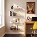 Beeveer Acrylic Ladder Bookshelf Clear Wall Mounted Book Shelf 11.6" D X 23.4" W X 59.4" H, 4 Tier Shelf Sturdy Open Display for Living Room Bathroom Office