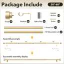 IFELS 2 Pack Heavy Duty Curtain Rods for Windows 28 to 48 Inch, 1 Inch Gold Adjustable Curtain Rod Set with Easy Installation and Modern Design (A1,Gold,30-60",2Pack)