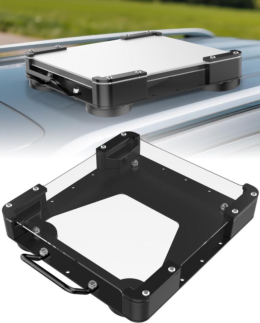 Starlink Mini Magnetic Roof Car Mount, Aluminum Frame with 3.5mm Acrylic Shield, Strong Magnetic Hold, Quick Install, Weatherproof, Hail & UV Resistant, Protective for RV,Camper Van, SUV, Boat  Black