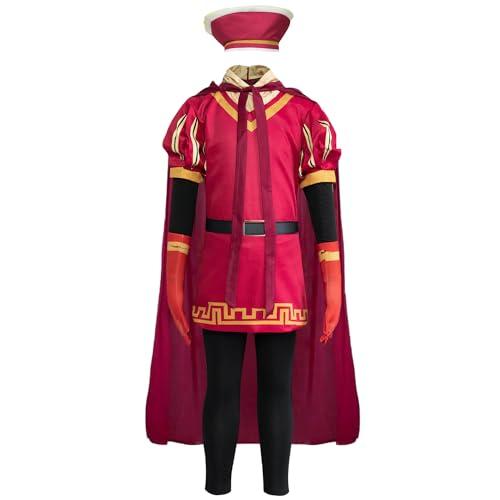 Xpsivponi Adult/Kids Lord Costume Role Red Cloak Red Cap Outfit Halloween Cosplay Costume (Size XL)