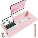 Writing Desk Pad Protector, YSAGi Anti-Slip Thin Mousepad for Computers,Office Desk Accessories Laptop Waterproof Desk Protector for Office Decor and Home (Pink, 35.4" x 17")