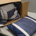 Madison Park Cozy Comforter Set-Deluxe Hotel Collection, All Season Down Alternative Luxury Bedding with Matching Shams, Decorative Pillows, King(104"x92"), Genevieve, Navy 7 Piece