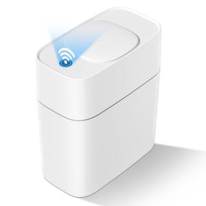 MOPALL Automatic Motion Sensor Bathroom Trash Can with Lid, 3 Gal Touchless Trash Can Auto-Adsorption Garbage Can, Slim Smart Trash Bin Waterproof Waste Basket for Bedroom, Kitchen, Office, Toilet, RV